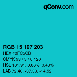 Color code: RGB 15 197 203 | qconv.com