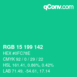Color code: RGB 15 199 142 | qconv.com