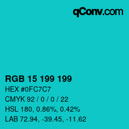 Color code: RGB 15 199 199 | qconv.com
