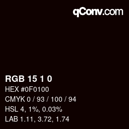 カラーコード: RGB 15 1 0 | qconv.com