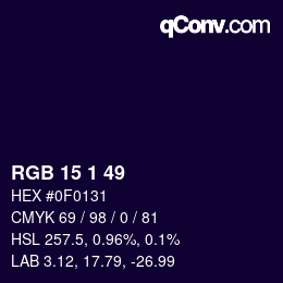 Color code: RGB 15 1 49 | qconv.com