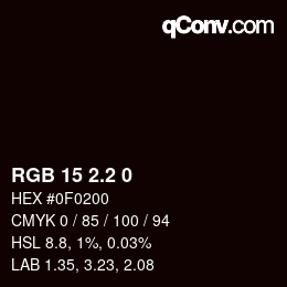 Color code: RGB 15 2.2 0 | qconv.com