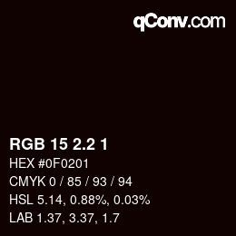 Color code: RGB 15 2.2 1 | qconv.com