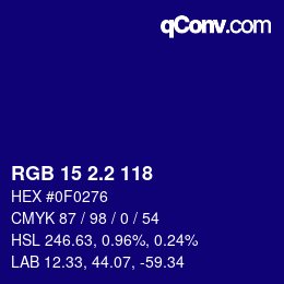 カラーコード: RGB 15 2.2 118 | qconv.com