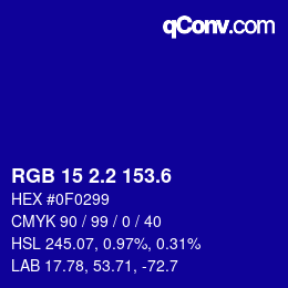 カラーコード: RGB 15 2.2 153.6 | qconv.com