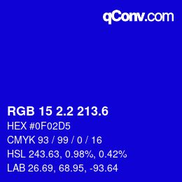 カラーコード: RGB 15 2.2 213.6 | qconv.com