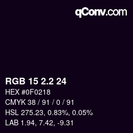 カラーコード: RGB 15 2.2 24 | qconv.com
