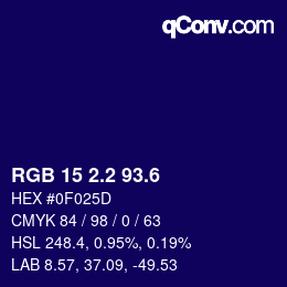 カラーコード: RGB 15 2.2 93.6 | qconv.com