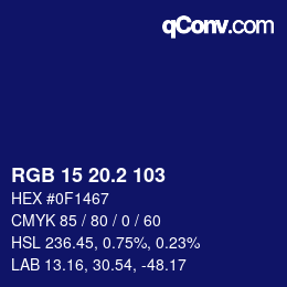 Color code: RGB 15 20.2 103 | qconv.com