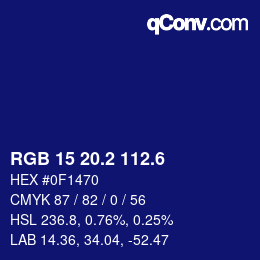 カラーコード: RGB 15 20.2 112.6 | qconv.com