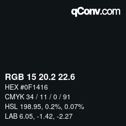 カラーコード: RGB 15 20.2 22.6 | qconv.com