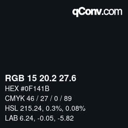 カラーコード: RGB 15 20.2 27.6 | qconv.com