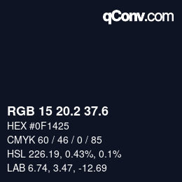 カラーコード: RGB 15 20.2 37.6 | qconv.com