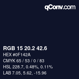 カラーコード: RGB 15 20.2 42.6 | qconv.com