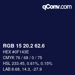 カラーコード: RGB 15 20.2 62.6 | qconv.com