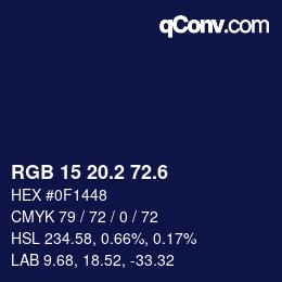 カラーコード: RGB 15 20.2 72.6 | qconv.com
