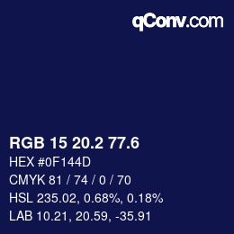 カラーコード: RGB 15 20.2 77.6 | qconv.com