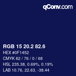 カラーコード: RGB 15 20.2 82.6 | qconv.com