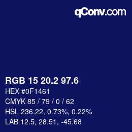 カラーコード: RGB 15 20.2 97.6 | qconv.com