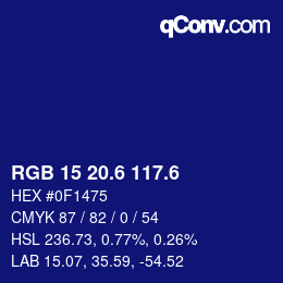 カラーコード: RGB 15 20.6 117.6 | qconv.com