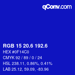 カラーコード: RGB 15 20.6 192.6 | qconv.com