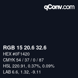 カラーコード: RGB 15 20.6 32.6 | qconv.com