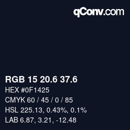 カラーコード: RGB 15 20.6 37.6 | qconv.com