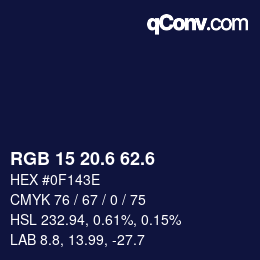 カラーコード: RGB 15 20.6 62.6 | qconv.com