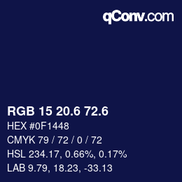 カラーコード: RGB 15 20.6 72.6 | qconv.com