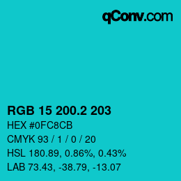 カラーコード: RGB 15 200.2 203 | qconv.com