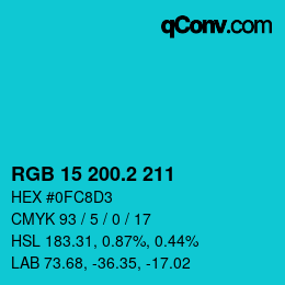 カラーコード: RGB 15 200.2 211 | qconv.com