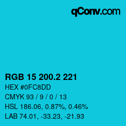 カラーコード: RGB 15 200.2 221 | qconv.com