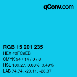 Color code: RGB 15 201 235 | qconv.com