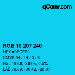 Color code: RGB 15 207 240 | qconv.com
