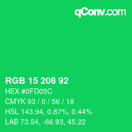 Código de color: RGB 15 208 92 | qconv.com