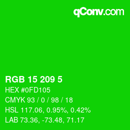 Color code: RGB 15 209 5 | qconv.com