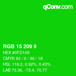 Color code: RGB 15 209 9 | qconv.com