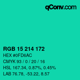 Color code: RGB 15 214 172 | qconv.com