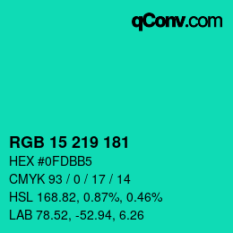 Farbcode: RGB 15 219 181 | qconv.com