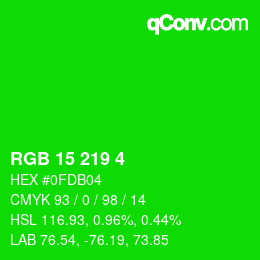 Color code: RGB 15 219 4 | qconv.com