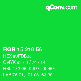 Color code: RGB 15 219 56 | qconv.com