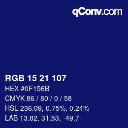 Color code: RGB 15 21 107 | qconv.com