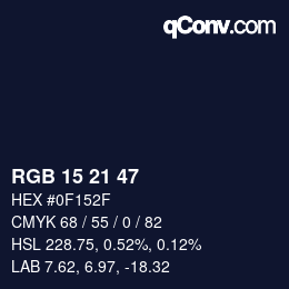 Color code: RGB 15 21 47 | qconv.com