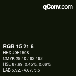 Farbcode: RGB 15 21 8 | qconv.com