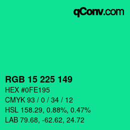 Farbcode: RGB 15 225 149 | qconv.com