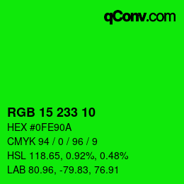 Color code: RGB 15 233 10 | qconv.com