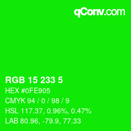 Color code: RGB 15 233 5 | qconv.com