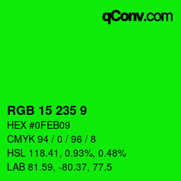 Color code: RGB 15 235 9 | qconv.com