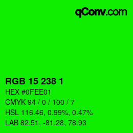 Color code: RGB 15 238 1 | qconv.com