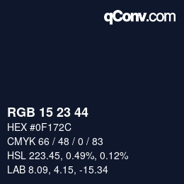 Color code: RGB 15 23 44 | qconv.com